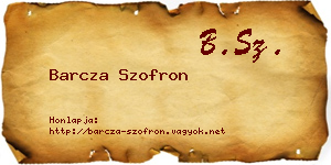 Barcza Szofron névjegykártya